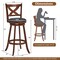 2 Pieces Classic Swivel Bar Stool Set with X-shaped Open Back